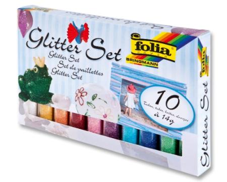 Glitterpulbrite kompl.10x14g assortii