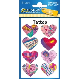 Tattoo täitoveering Z-Design südamed