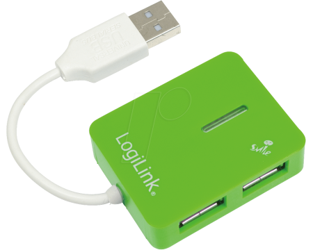 USB HUB 4 porti Logilink Smile Green