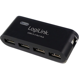 USB HUB 4 porti+toiteplokk Logilink must