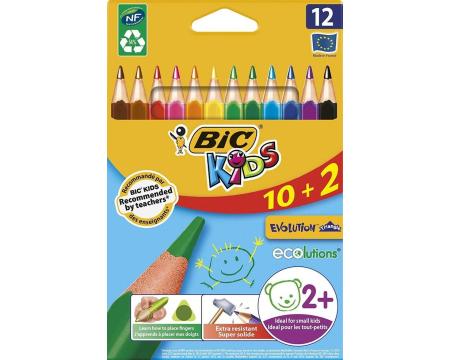 Värvipliiatsid BIC Evolution Jumbo 12tk