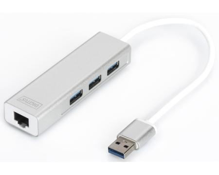 Võrgukaart USB3.0 gigabit +3xUSB Digitus