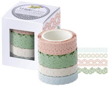 Washi teip 4tk 10mm&15mmx5m pastellne