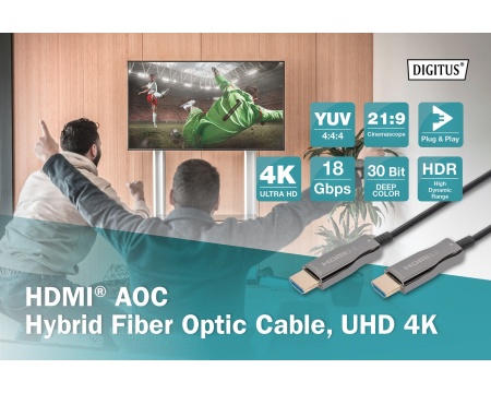Kaabel HDMI 30m AOC Hybrid-fiber 4K