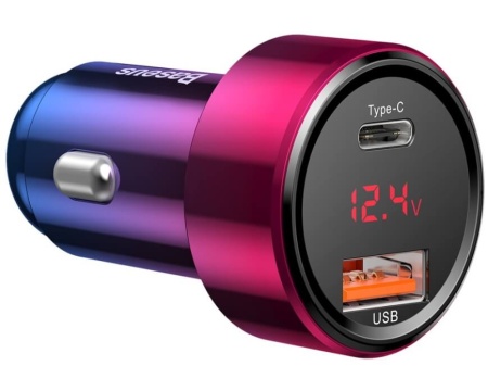 Autolaadija USB-A ja USB-C QC4 45W PD Baseus