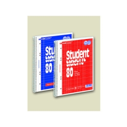 Kaustik Student index A4//80L, ruuduline, spiraalköide