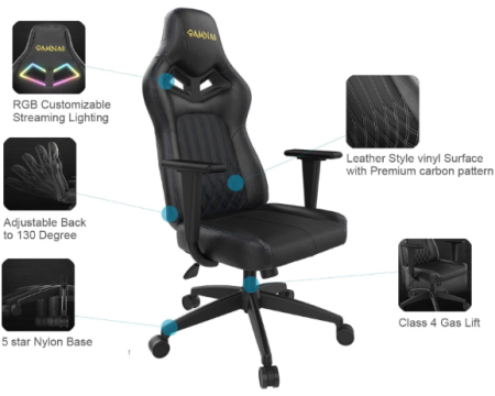 Tool LED valgusega Gamdias Gaming ACHILLES E3 must-punane