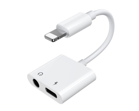 Adapter Lightning to 3,5mm+toide valge