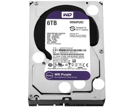 Kõvaketas 6TB WD Purple 5400rpm 64MB
