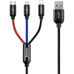 Kaabel 3in1 Baseus USB-C / Lightning   /MicroUSB   0,3m