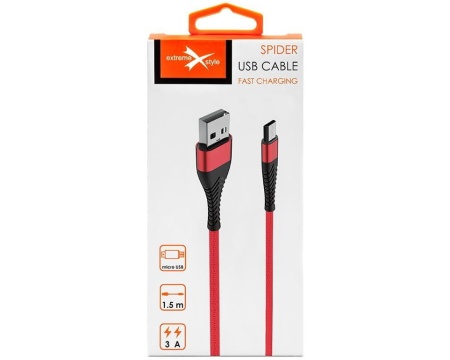 Kaabel microUSB Braided Strong Spider si