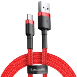 Kaabel USB-C Baseus Cafule 3A 1m Red