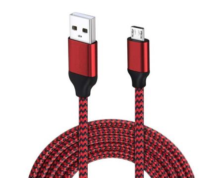 Kaabel microUSB Braided Strong 1m RED