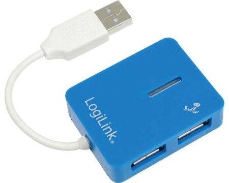 USB HUB 4 porti Logilink Smile Blue