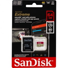 Mälukaart 64GB Sandisk Extreme 4K U3