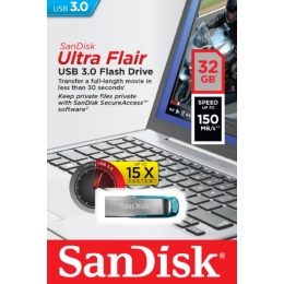 Mälupulk 32GB Sandisk Ultra Flair sinine