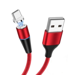 Kaabel  Magnetic USB- USB-C Red 1m 
