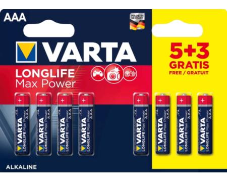 Patarei  AAA LR03 Varta MaxTech 5+3tk