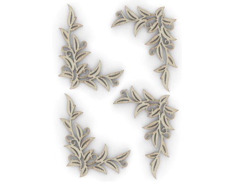 Puidust ornamendid 4tk/pk lehed