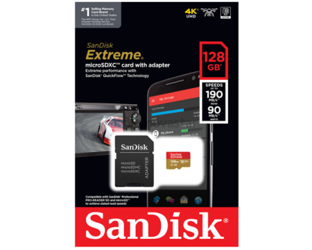 Mälukaart 128GB Sandisk Extreme 4K U3