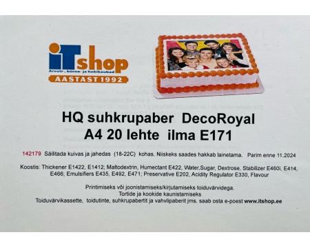 Suhkrupaber DecoRoyal A4 20 tk