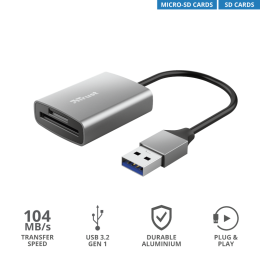 Ülikiire mälukaardilugeja Trust Dalyx Fast USB 3.2