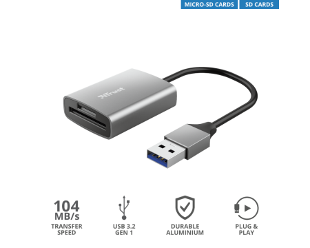 Ülikiire mälukaardilugeja Trust Dalyx Fast USB 3.2