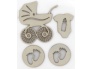 Puidust ornamendid 4tk/pk BABYSHOWER
